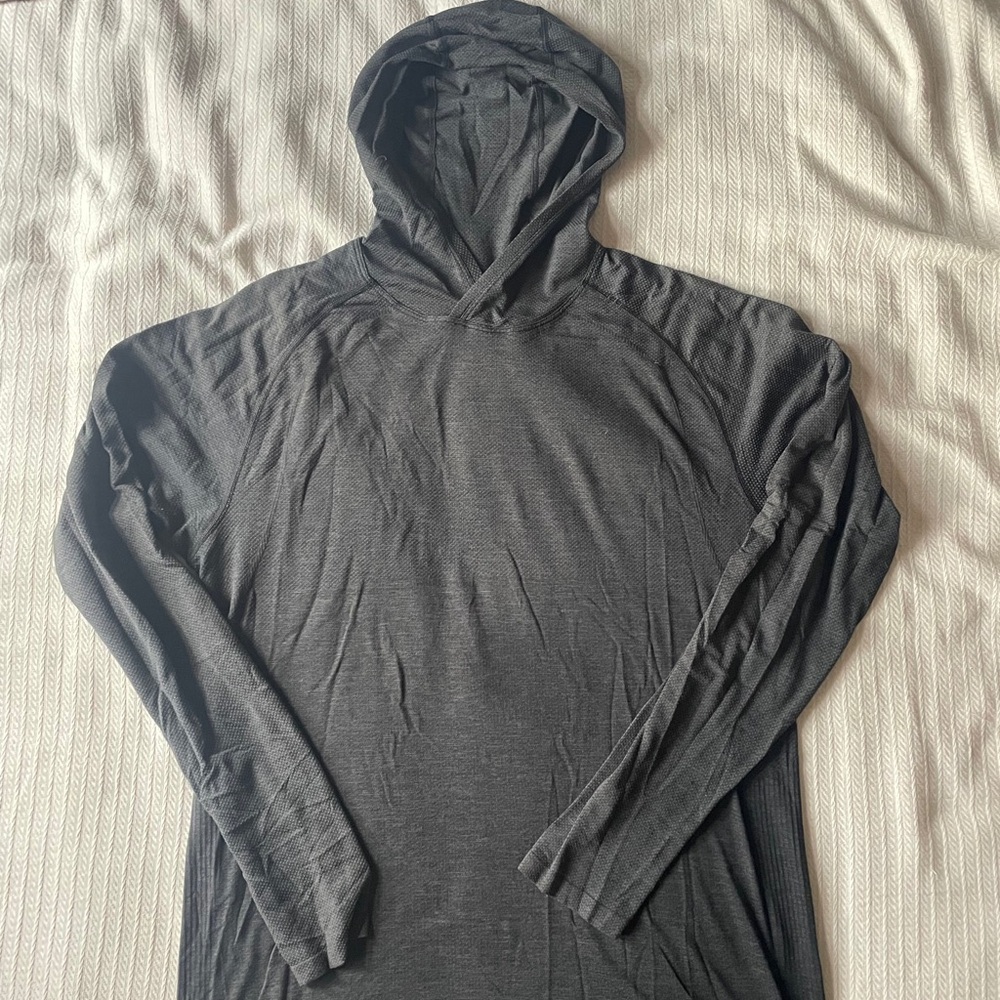 lululemon athletica Charcoal Long Sleeve Hooded Tee